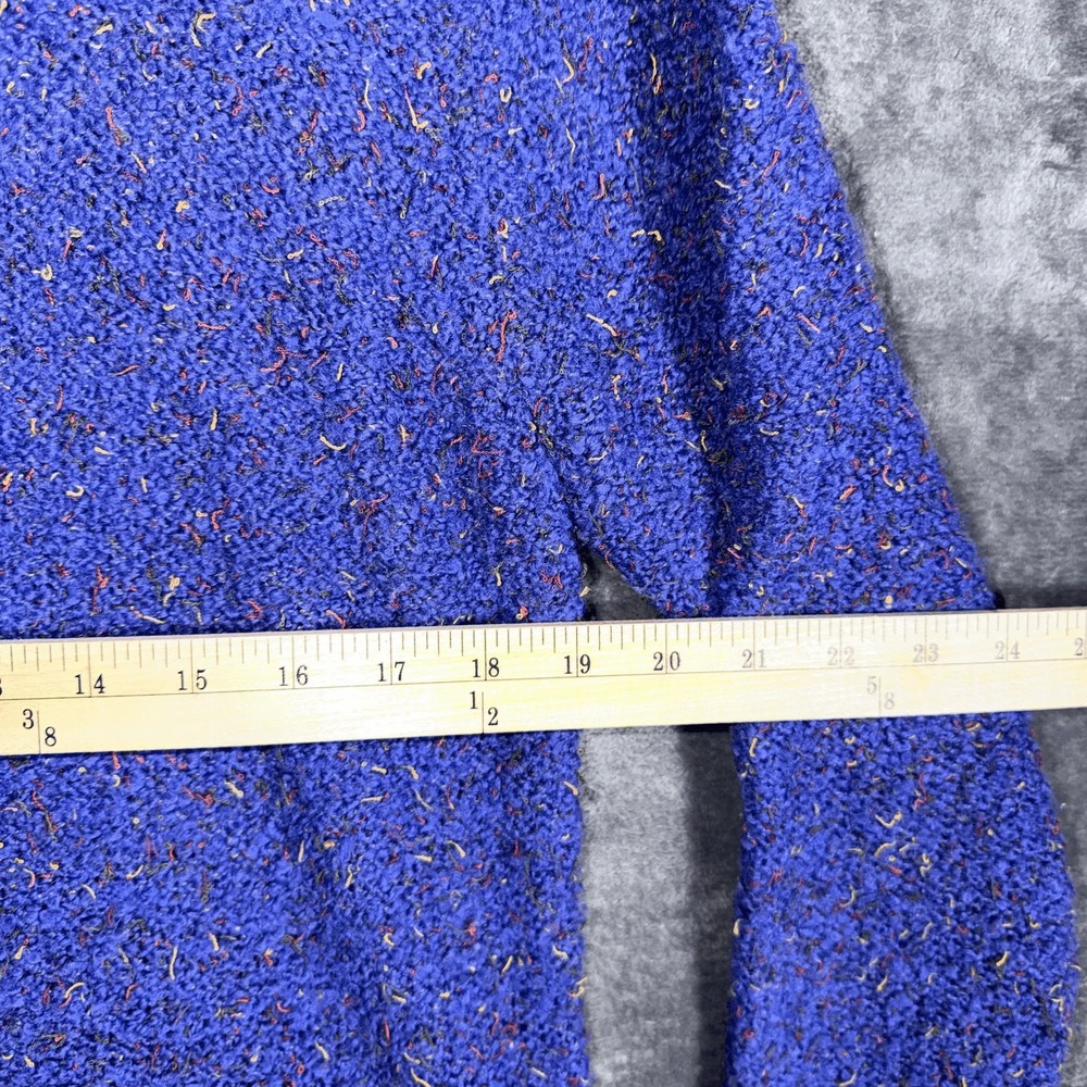 Coldwater Creek Womens Sweater L Blue Cowl Neck Pullover Long Sleeve Boucle Knit - Picture 4 of 5